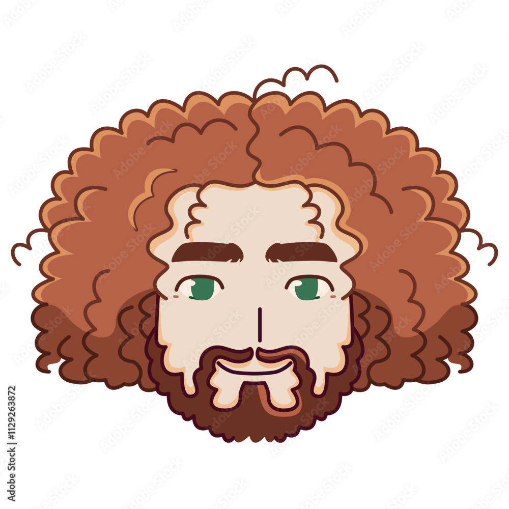 Vector Young Smiling Man Avatar Beard Cartoon Illustration Isolated Vector Young Smiling Man Avatar Beard Cartoon Illustration Isolated