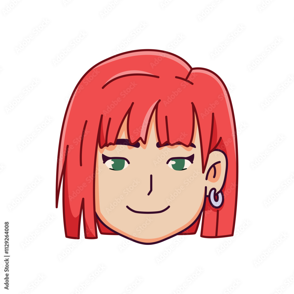 Vector Young Smiling Woman Avatar Cartoon Illustration Isolated Vector Young Smiling Woman Avatar Cartoon Illustration Isolated