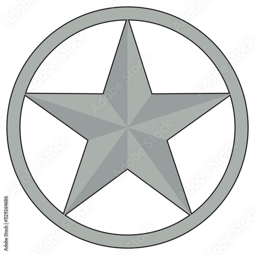 Round grey sheriff star badge