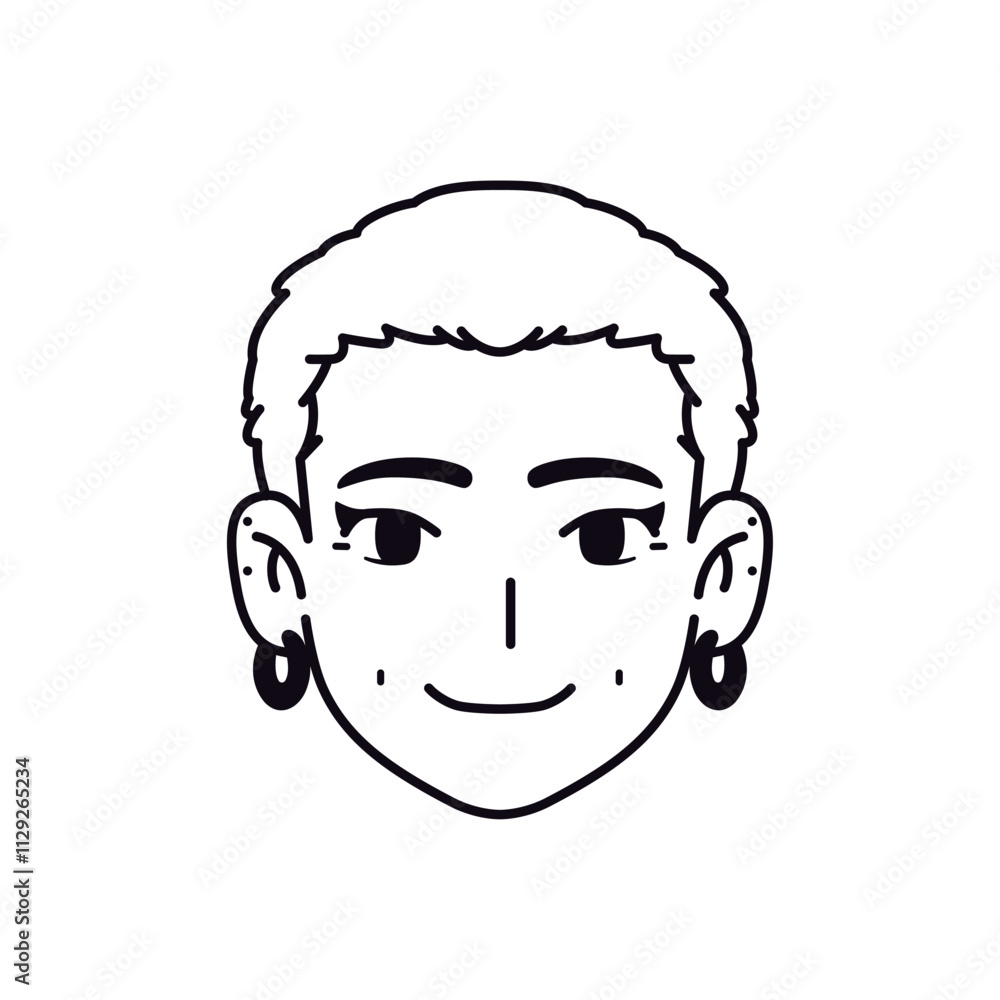 Vector Young Smiling Woman Avatar Cartoon Illustration Isolated Vector Young Smiling Woman Avatar Cartoon Illustration Isolated