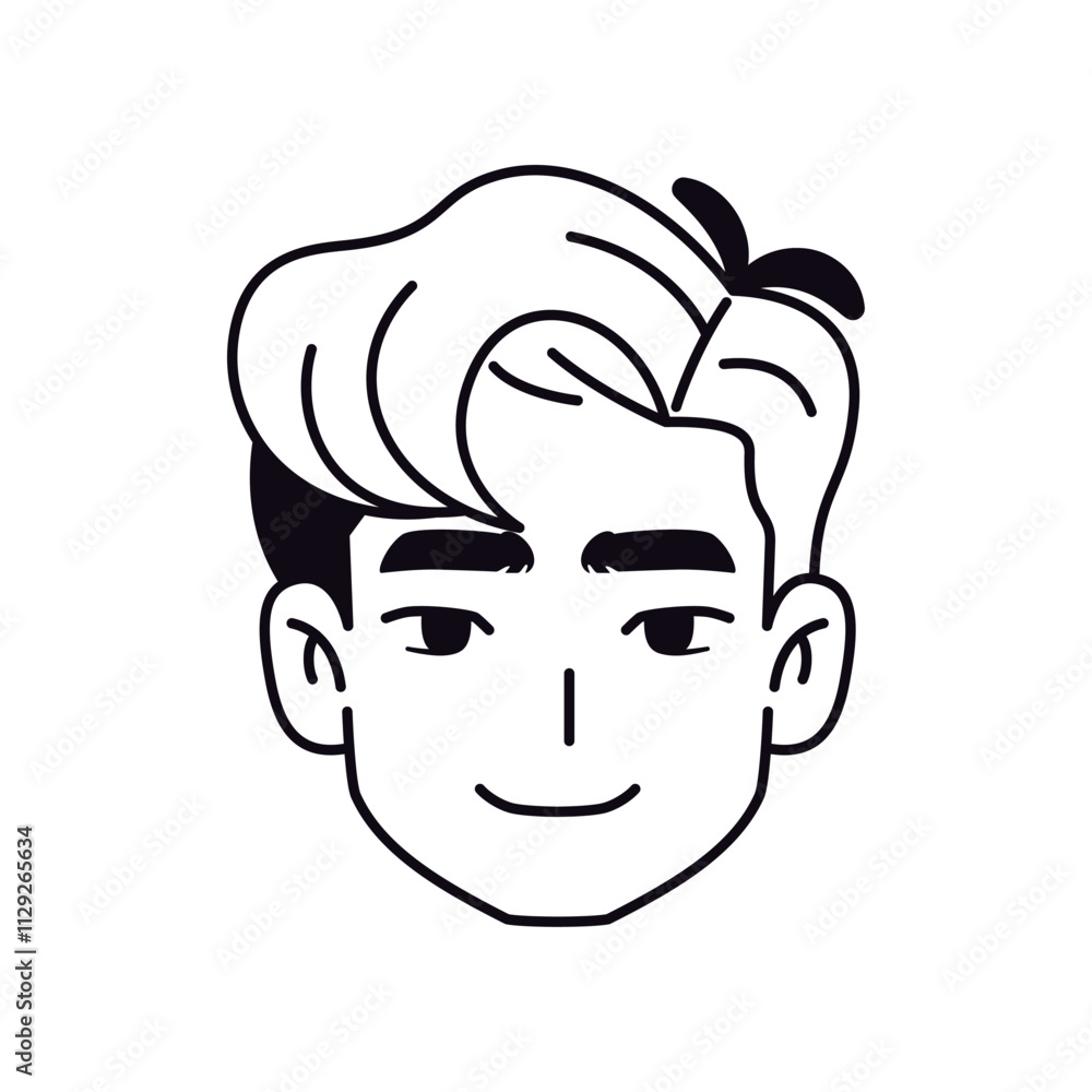 Vector Young Smiling Man Avatar Cartoon Illustration Isolated Vector Young Smiling Man Avatar Cartoon Illustration Isolated