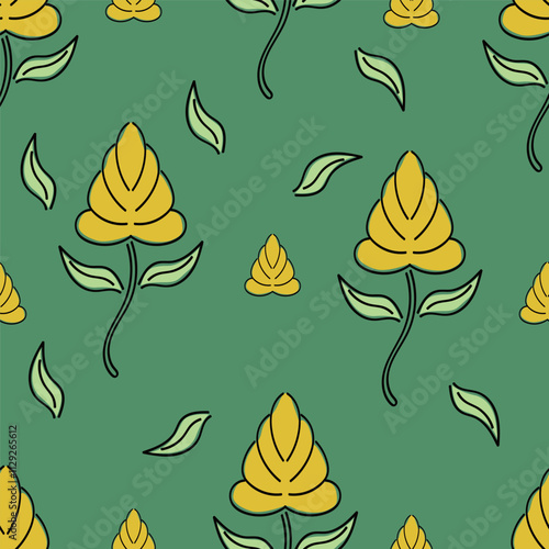 the combination of natural tones and detailed motifs makes this pattern a soothing and stylish option.