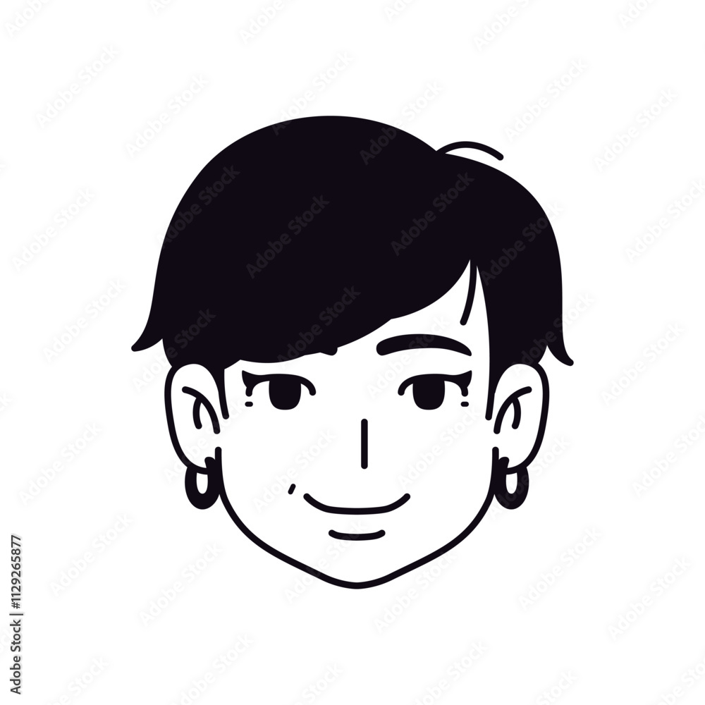 Vector Young Smiling Black Woman Avatar Cartoon Illustration Isolated Vector Young Smiling Black Woman Avatar Cartoon Illustration Isolated