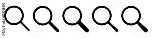 Search icon. Magnifying glass icon, magnifier or loupe icon.