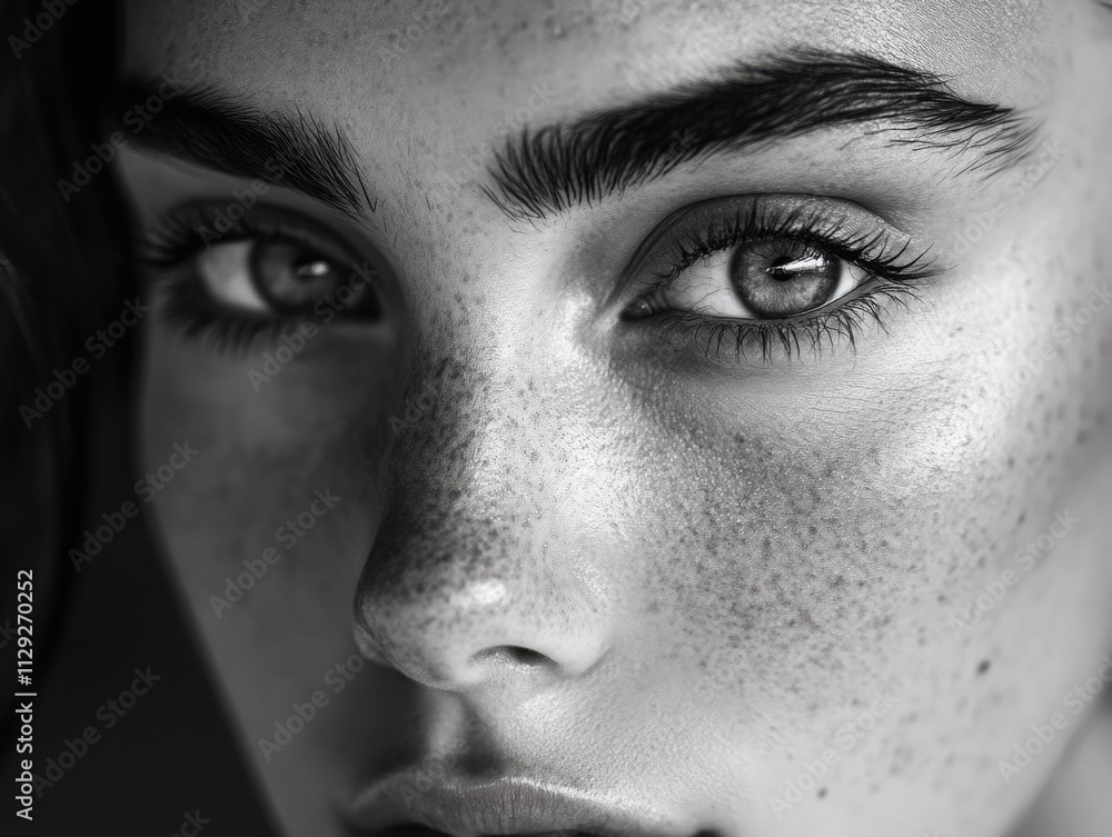 Naklejka premium Woman with freckles