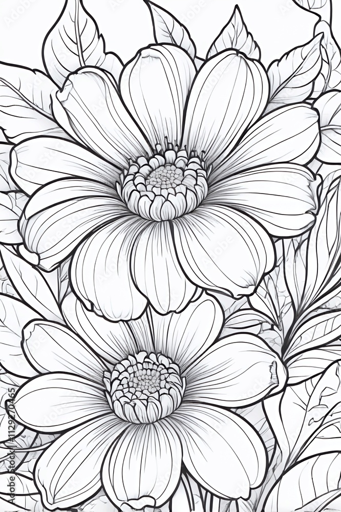 custom made wallpaper toronto digitalBeautiful flower coloring page for kids and adults