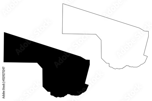 Southern District (Districts of Botswana, Republic of Botswana) map vector illustration, scribble sketch Southern map