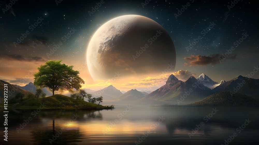 Naklejka premium Global ecosystem restoration artificial intelligence center, interdisciplinary team using advanced AI technologies to model and reconstruct complex planetary ecological systems, immersive planetary 