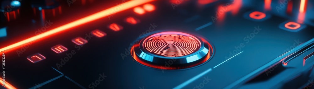 Futuristic digital interface with glowing buttons and intricate design. Futuristic digital interface with glowing buttons and intricate design.
