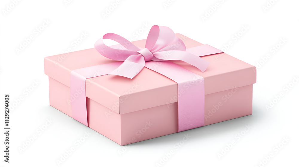 Pink gift box on white background Pink gift box on white background