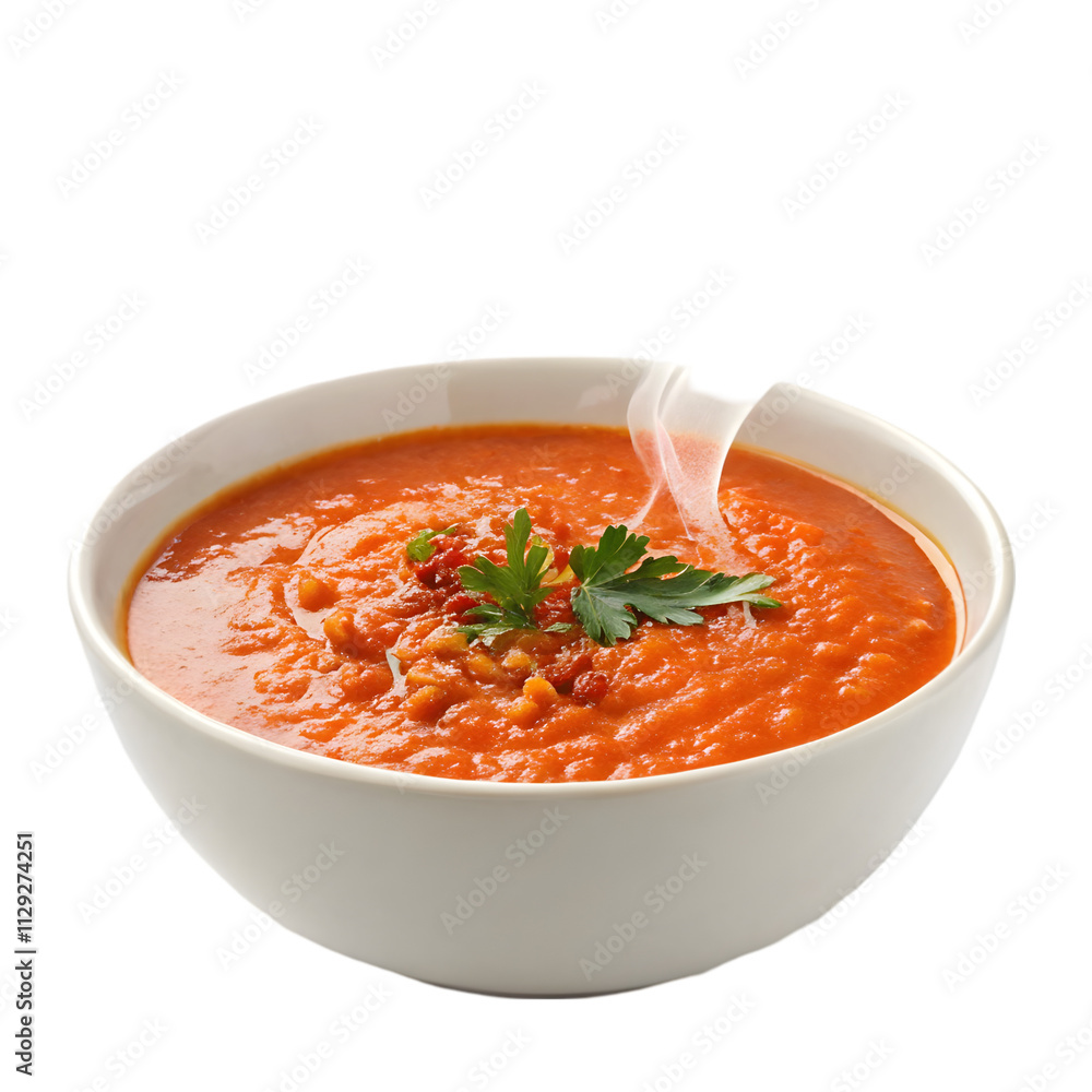 Traditional Spanish gazpacho soup in bowl isolated Traditional Spanish gazpacho soup in bowl isolated