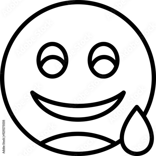 Grinning Face with Sweat Icon