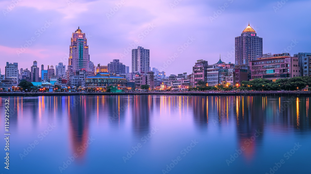 Obraz premium city skyline at dusk