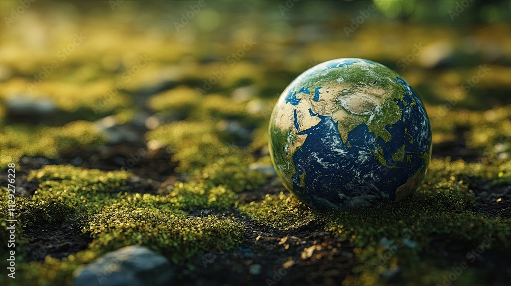 Concept of the Environment: Globe in Green Forest Concept of the Environment: Globe in Green Forest