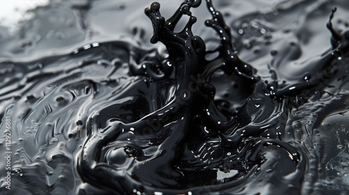 Black Liquid Splash Abstract Art Design