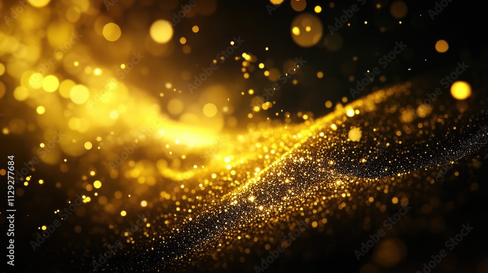 Abstract Golden Wave Background with Particles Abstract Golden Wave Background with Particles