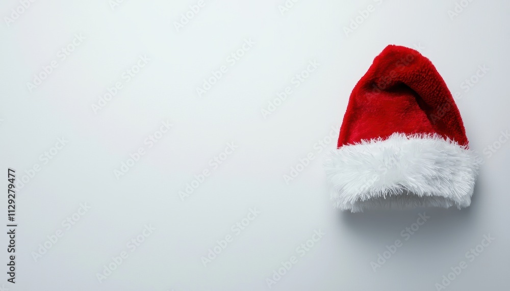 Iconic Santa Claus hat, isolated on white background, a festive staple for Christmas cards and holiday-themed artwork Iconic Santa Claus hat, isolated on white background, a festive staple for Christmas cards and holiday-themed artwork