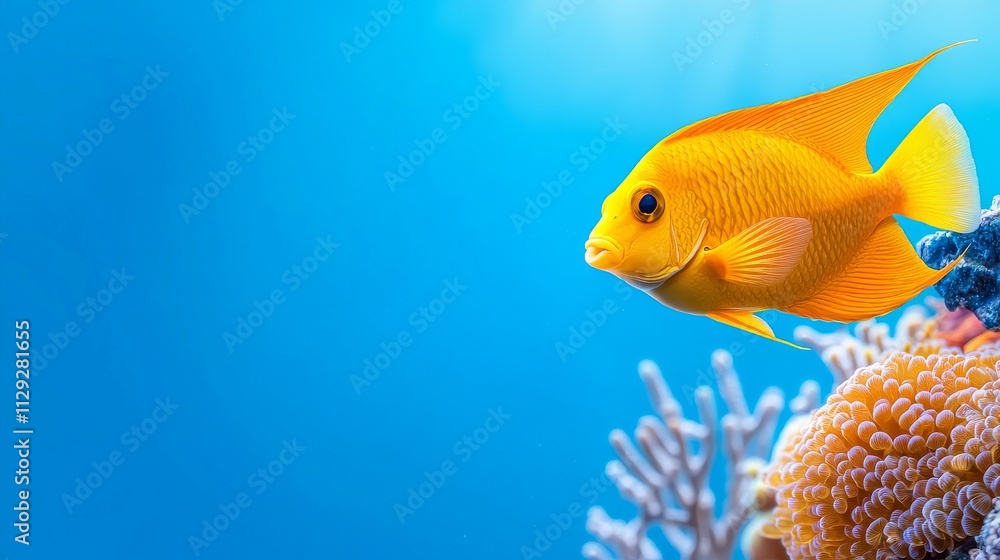 Naklejka premium A coral reef teeming with colorful marine life, illustrating the significance of preserving marine ecosystems.