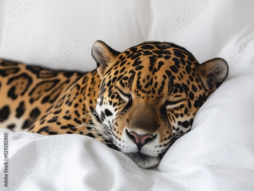 Leopard on bed photo