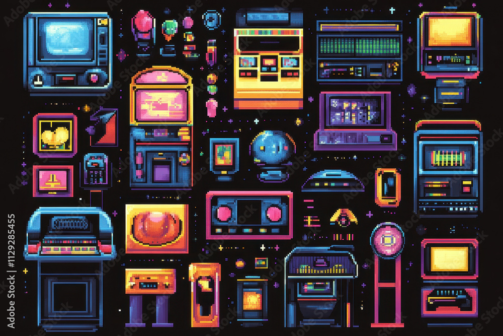 Pixel Art Collection of Retro Devices and Tech Pixel Art Collection of Retro Devices and Tech