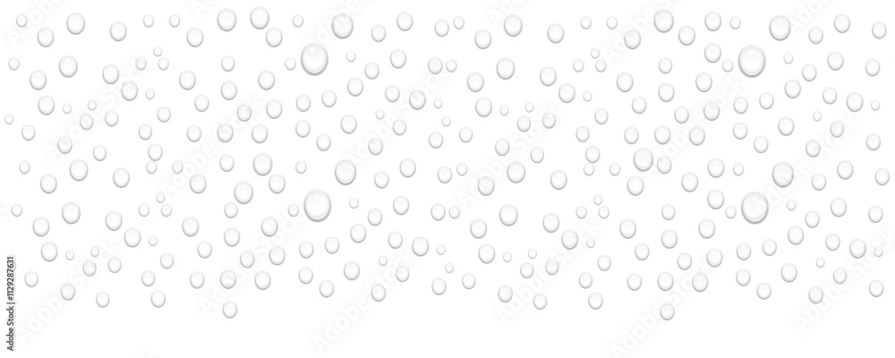 Transparent water drops isolated on white background. Vector water droplets on PNG. Summer product design elements Transparent water drops isolated on white background. Vector water droplets on PNG. Summer product design elements