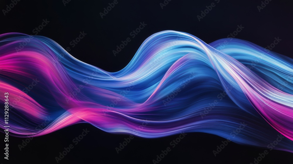 Colorful light streaks create a dynamic visual effect against a dark background Colorful light streaks create a dynamic visual effect against a dark background