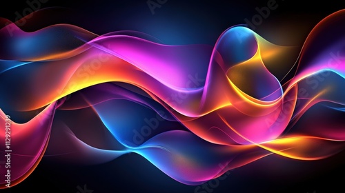 Abstract vibrant neon puzzle with flowing patterns