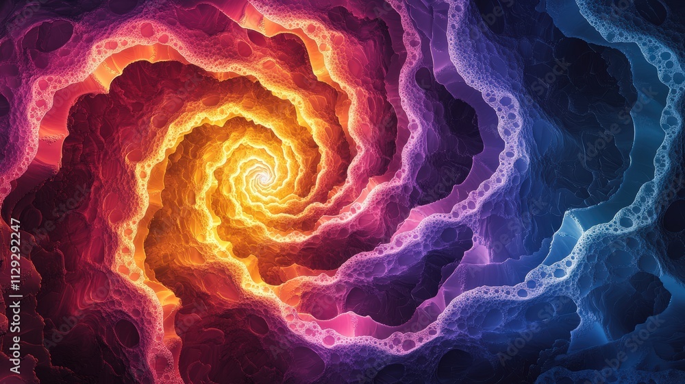 A vibrant spiral pattern with a rainbow of colors and intricate details resembling a puzzle
A vibrant spiral pattern with a rainbow of colors and intricate details resembling a puzzle