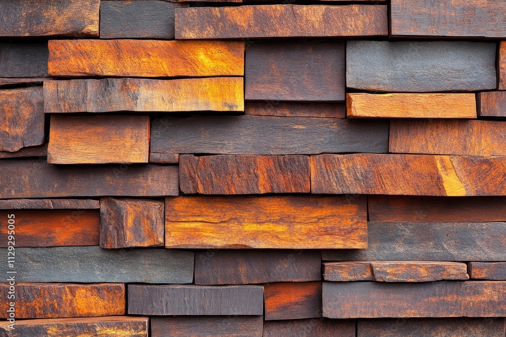 Abstract background of rustic wood blocks in warm tones. Abstract background of rustic wood blocks in warm tones.