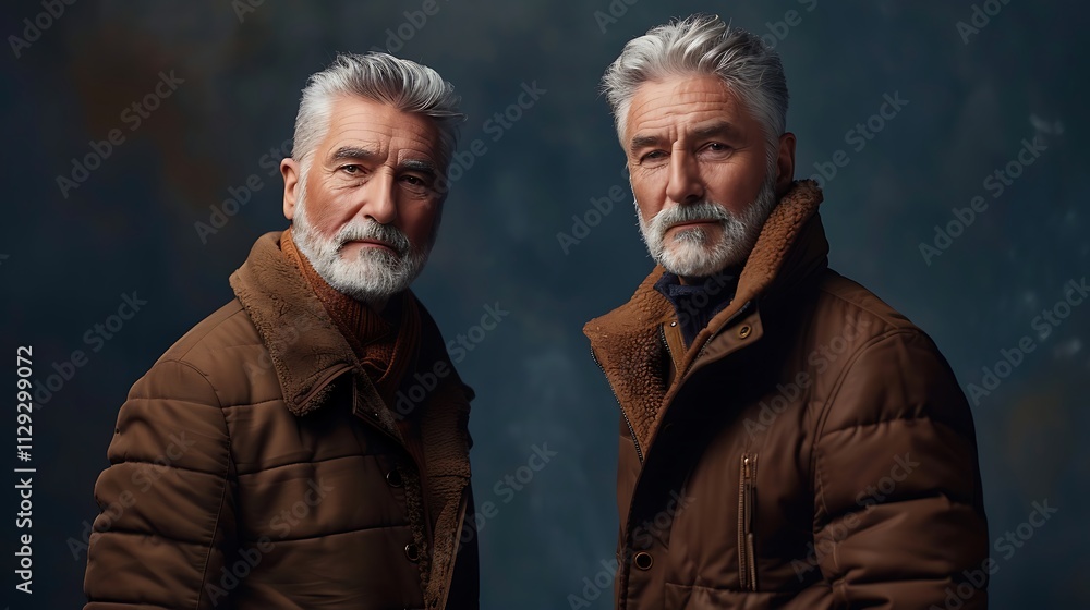 Elegant Older Man Confidently Poses in a Stylish Brown Suit, Exuding Class and Sophistication with a Refined Presence and Timeless Fashion Elegant Older Man Confidently Poses in a Stylish Brown Suit, Exuding Class and Sophistication with a Refined Presence and Timeless Fashion