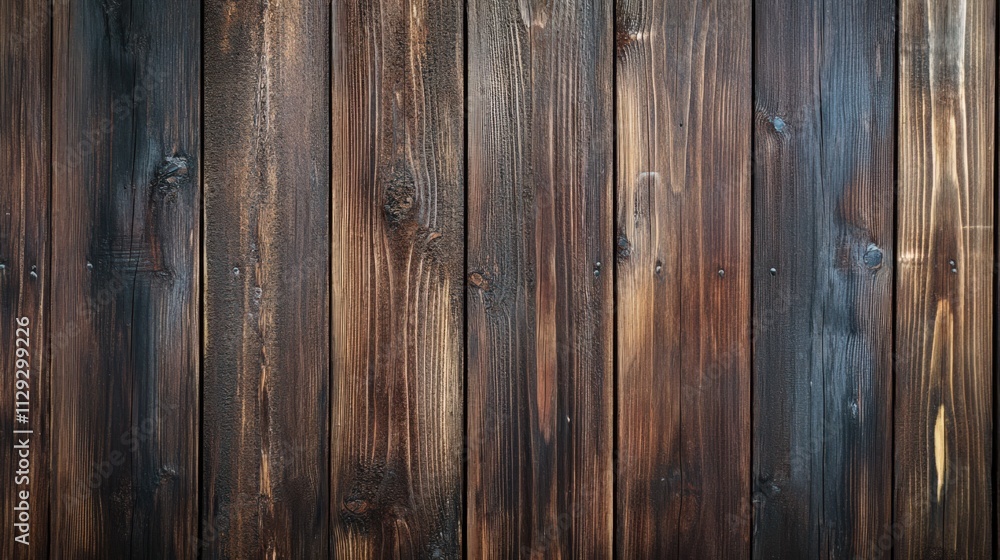 Textured wooden wall with rich tones and grains in a rustic setting Textured wooden wall with rich tones and grains in a rustic setting