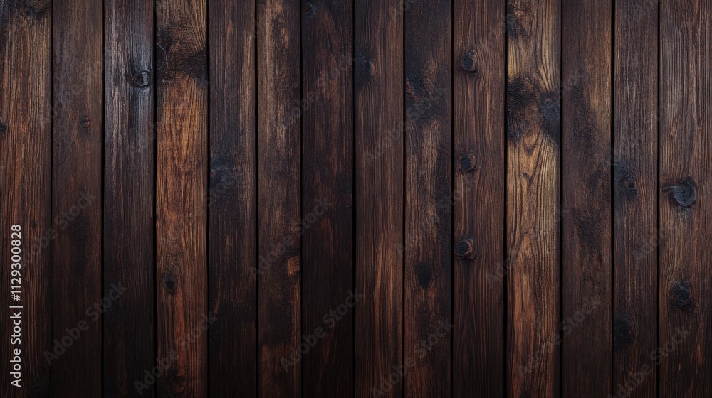 Naklejka premium Dark wooden wall texture with rich grain patterns and natural imperfections for design and decoration