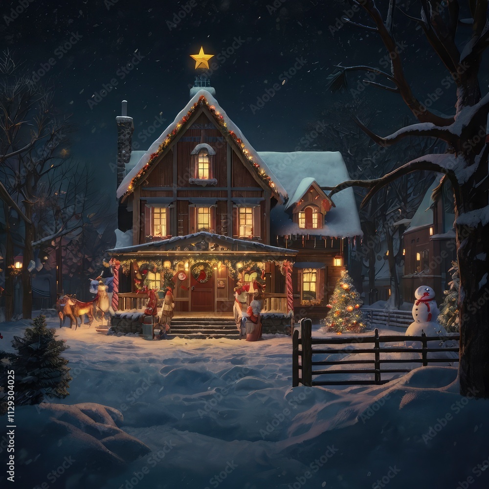 Fototapeta premium Christmas night in the city