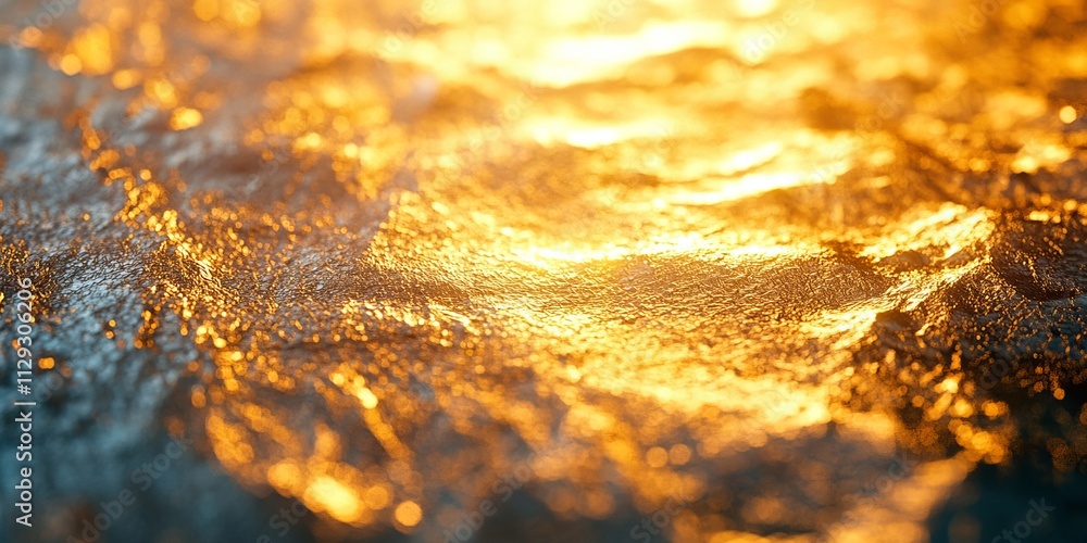 Layered Metallic Textures Reflecting Warm Light, Generative AI Layered Metallic Textures Reflecting Warm Light, Generative AI