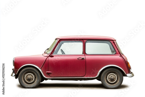 Charming Classic Mini: A Retro British Car in White, Small Yet Flexible, Perfectly Capturing the Essence of Cooper Style