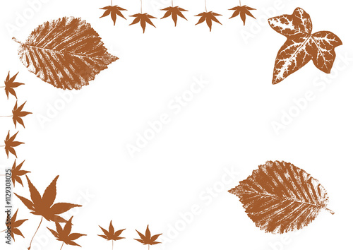 image vectorielle représentant un joli cadre pour illustration graphique originale avec des feuilles, png, en transparence photo