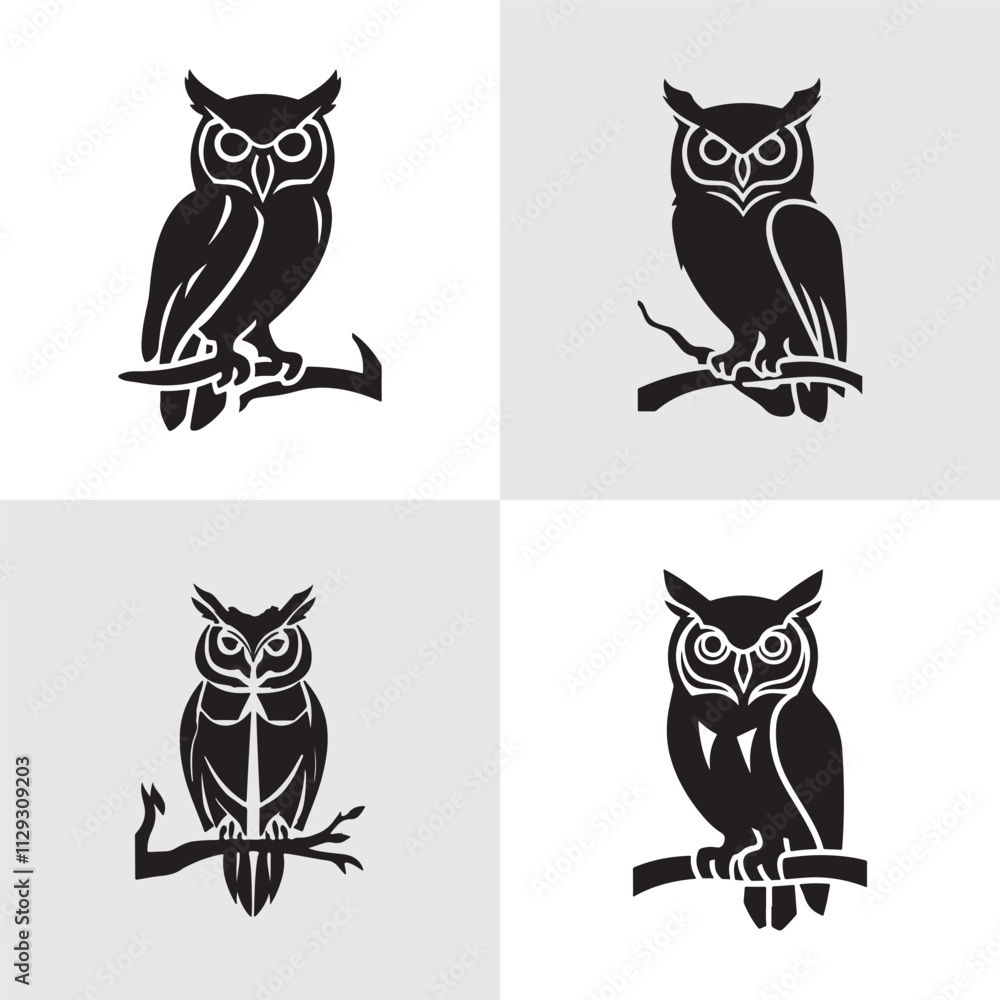 Fototapeta premium Elegant Owl Silhouette for Nature Enthusiasts 