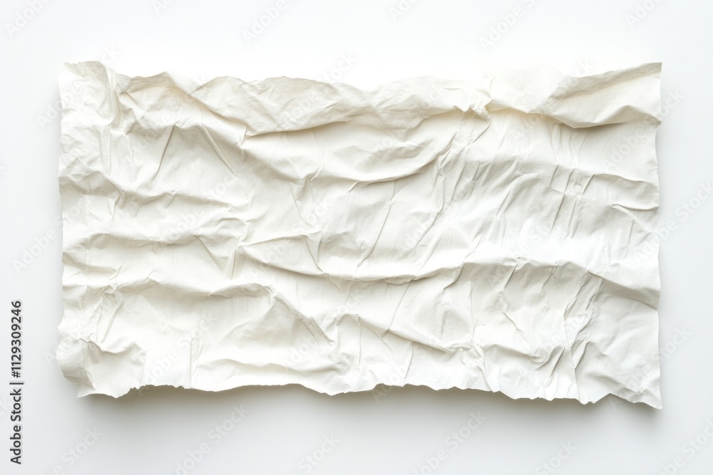 Worn and Torn White Paper. Crumpled Sheet with Rough Texture and Horizontal Lines Worn and Torn White Paper. Crumpled Sheet with Rough Texture and Horizontal Lines