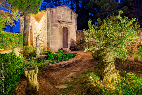 PROVENCE, FRANCE: charming old chapel turned into accommodation, seasonal rental Airbnb style, historic real estate photo