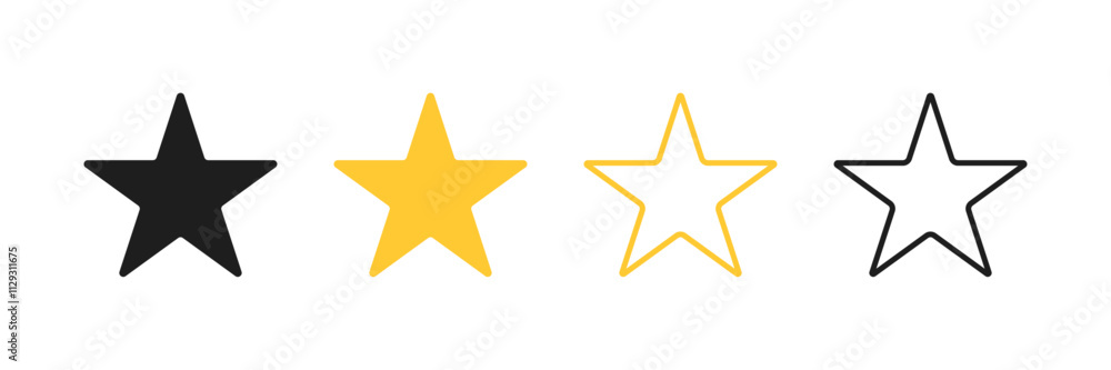 Star vector icon symbol designed in filled, outline, line and stroke style. Concept for star rating, feedback, favourite, bookmark, customer review, quality, marking. Isolated vector illustration. Star vector icon symbol designed in filled, outline, line and stroke style. Concept for star rating, feedback, favourite, bookmark, customer review, quality, marking. Isolated vector illustration.