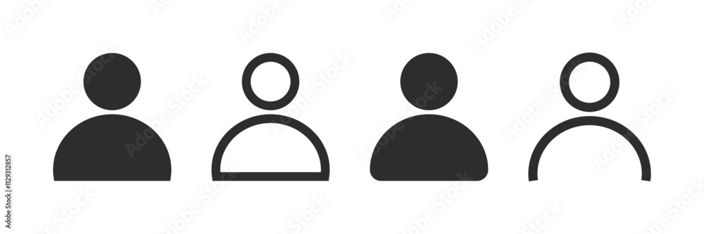 Profile user, avatar icons set symbol. Person profile avatar with account symbol. Profile user icon web user, other user, People, Human, Person icon set. Isolated Vector illustration. Profile user, avatar icons set symbol. Person profile avatar with account symbol. Profile user icon web user, other user, People, Human, Person icon set. Isolated Vector illustration.