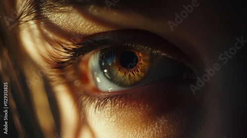 A close-up shot of a human eye with detailed features, suitable for use in medical or educational contexts photo