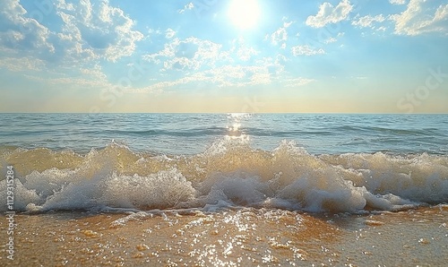 Gentle Waves of Crystal-Clear Water in Soft Light, Generative AI