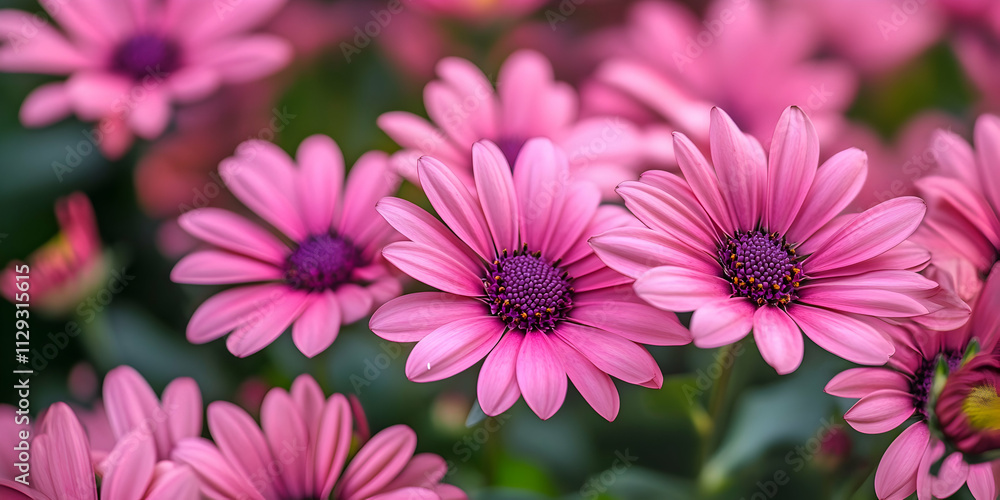 Bright pink flowers forming a vibrant and cheerful floral backdrop, AI Generated Bright pink flowers forming a vibrant and cheerful floral backdrop, AI Generated