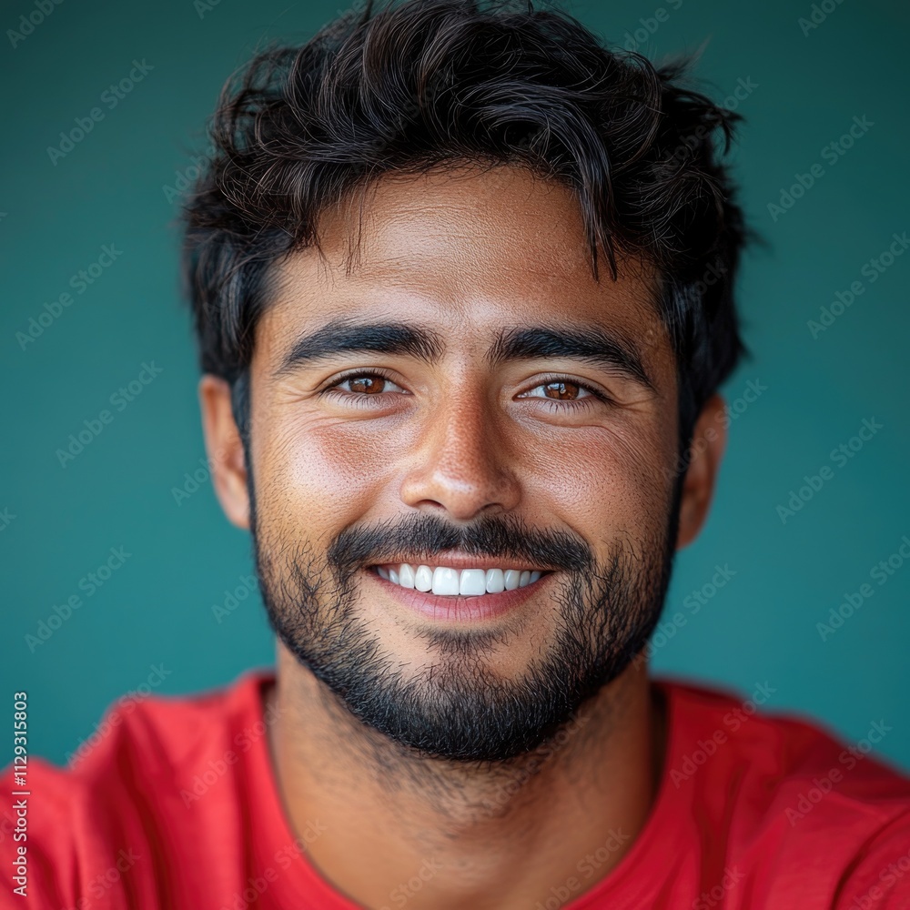 Fototapeta premium Portrait of a bearded man with a serious expression