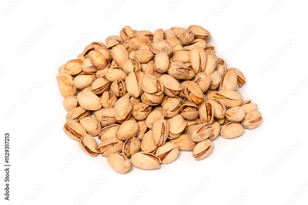 Tasty pistachios isolated on a white background. Tasty pistachios isolated on a white background.