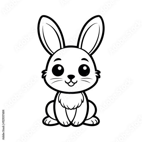 bunny colouring page vector design on a white background