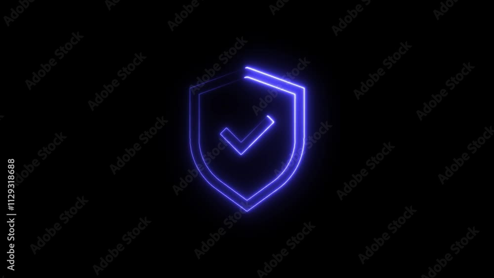 4K Line Glowing neon line Shield check mark with check mark icon isolated on black background Video motion graphic animation. Security, safety, protection, privacy concept. Tick mark ... See More 4K Line Glowing neon line Shield check mark with check mark icon isolated on black background Video motion graphic animation. Security, safety, protection, privacy concept. Tick mark ... See More