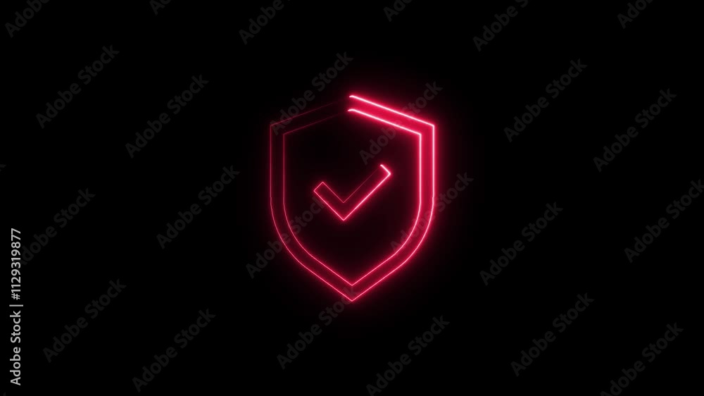 4K Line Glowing neon line Shield check mark with check mark icon isolated on black background Video motion graphic animation. Security, safety, protection, privacy concept. Tick mark ... See More 4K Line Glowing neon line Shield check mark with check mark icon isolated on black background Video motion graphic animation. Security, safety, protection, privacy concept. Tick mark ... See More