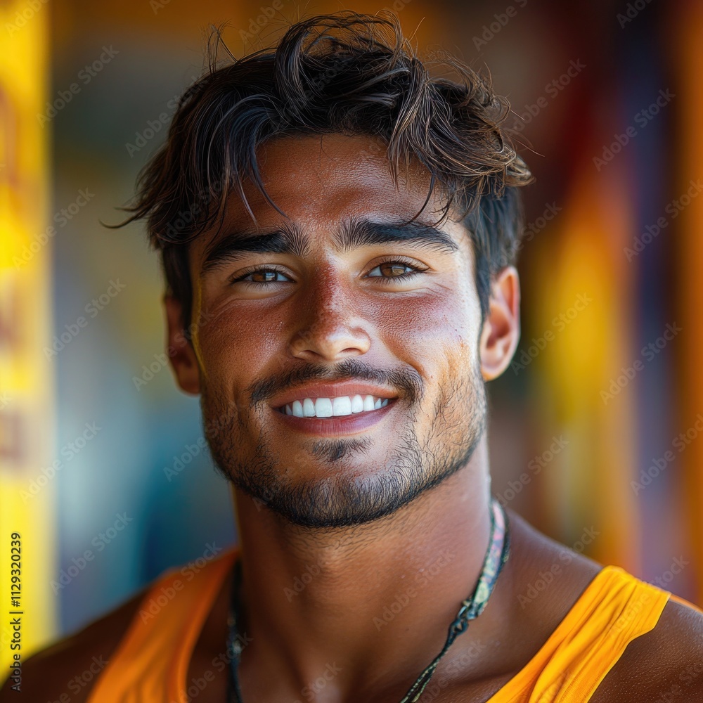 A happy person with a smile on his face A happy person with a smile on his face